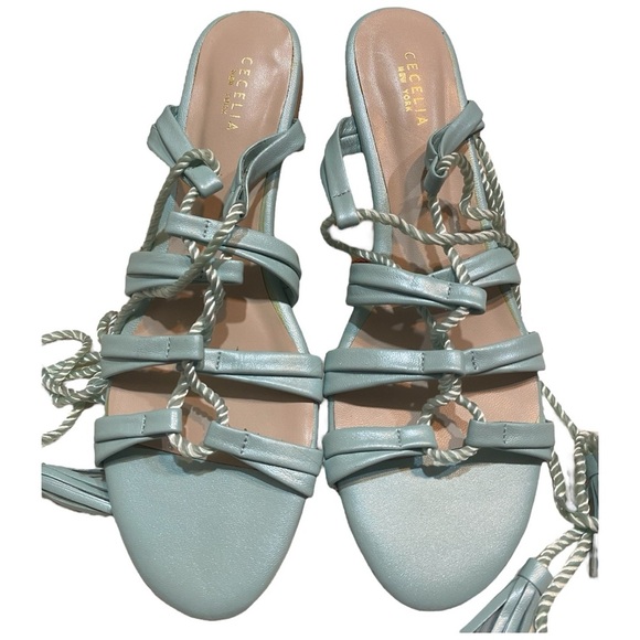Cecelia New York Mint Tie Sandals Size 9.5 - Picture 2 of 9